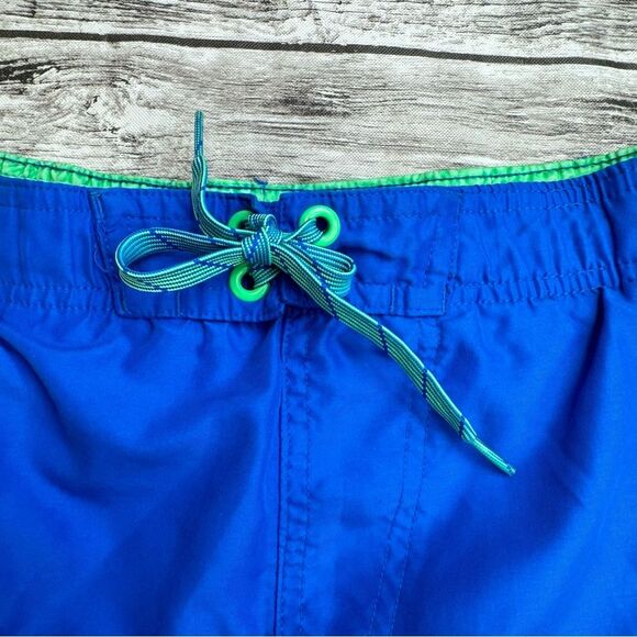 Nike Men's Pull-On Swim Trunks Board Shorts Bright Blue Green S SM Small Logo - Picture 4 of 11